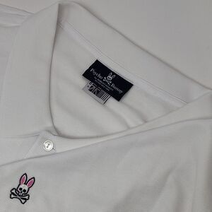 Psycho Bunny Men's 6XL White Pima Cotton Classic Short Sleeve Golf Polo New